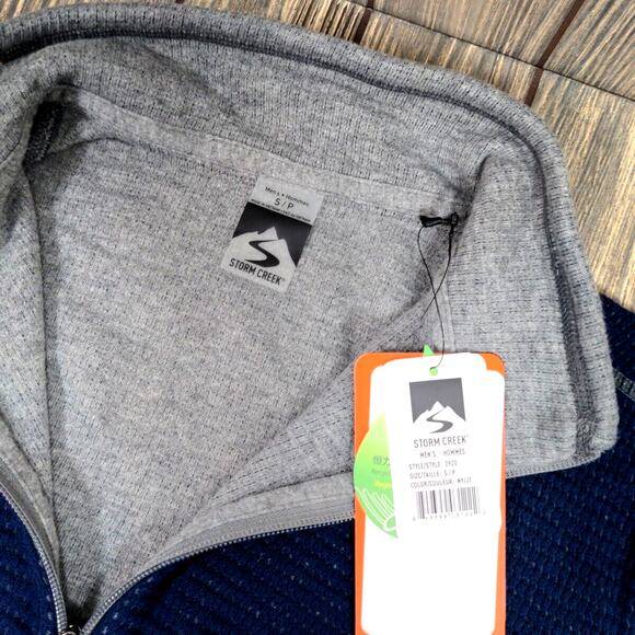 Storm Creek Waffle Weave Knit Pullover 1/4 Zip Sweatshirt Jacket Eco Men Small - Picture 2 of 10